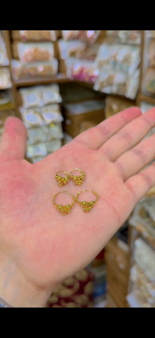 2 pair Of bali’s Gold plated (Db053)