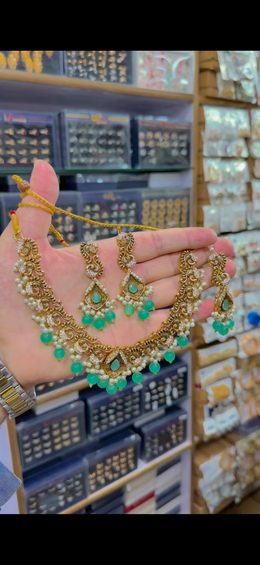 3D Oxidise Necklace set(Ns149)