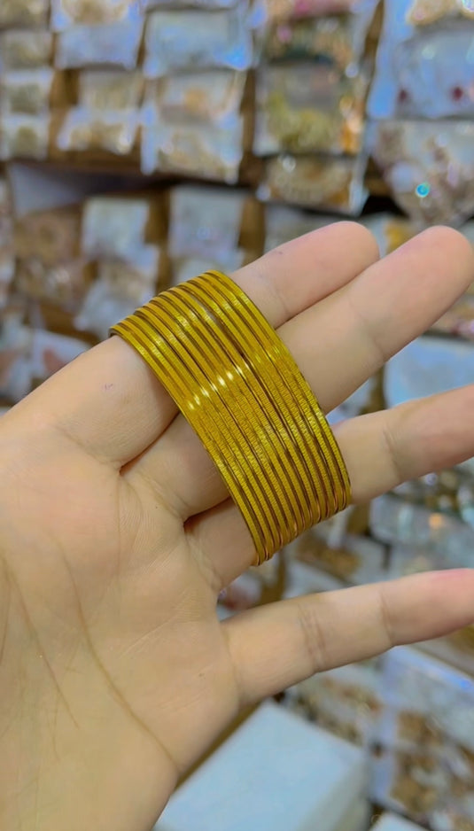 Gold plated Bangles 12 chori (Bg122)