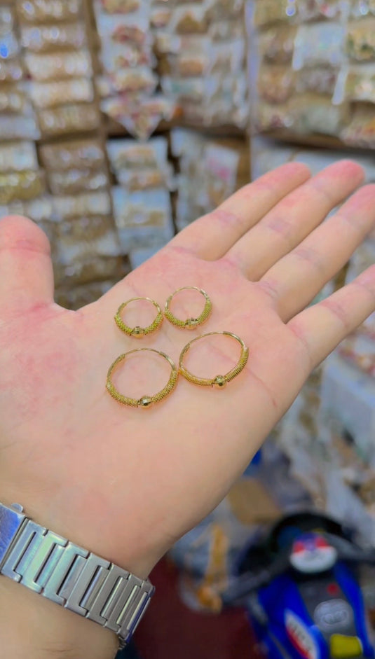 Pair Of 2 bali’s Gold plated bali(Db047)