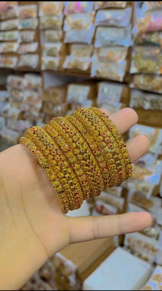 Gold plated 7 Pcs bangles Set (Bg123)