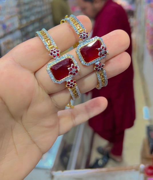 Sona polish glass stones bangles (Bg078)