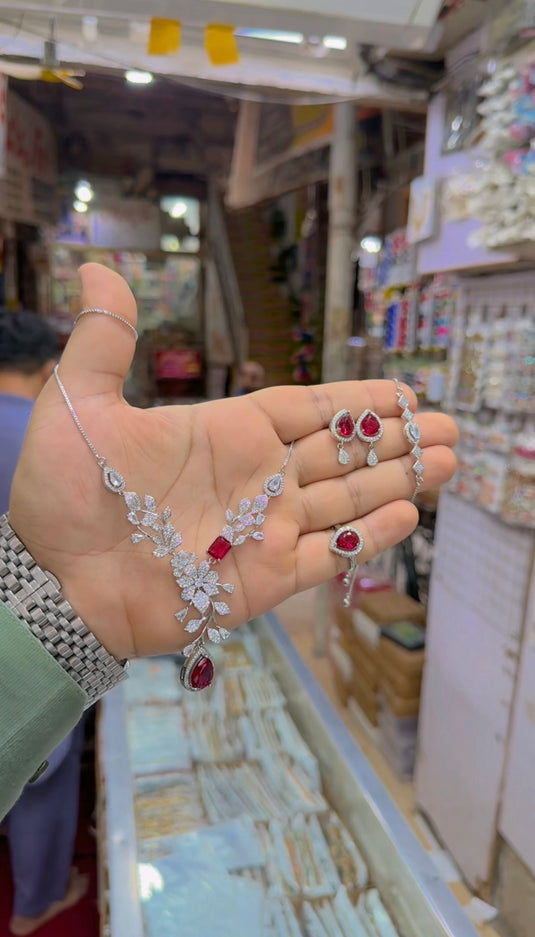 1 carat 3d (Ad) necklace set (Ns360)