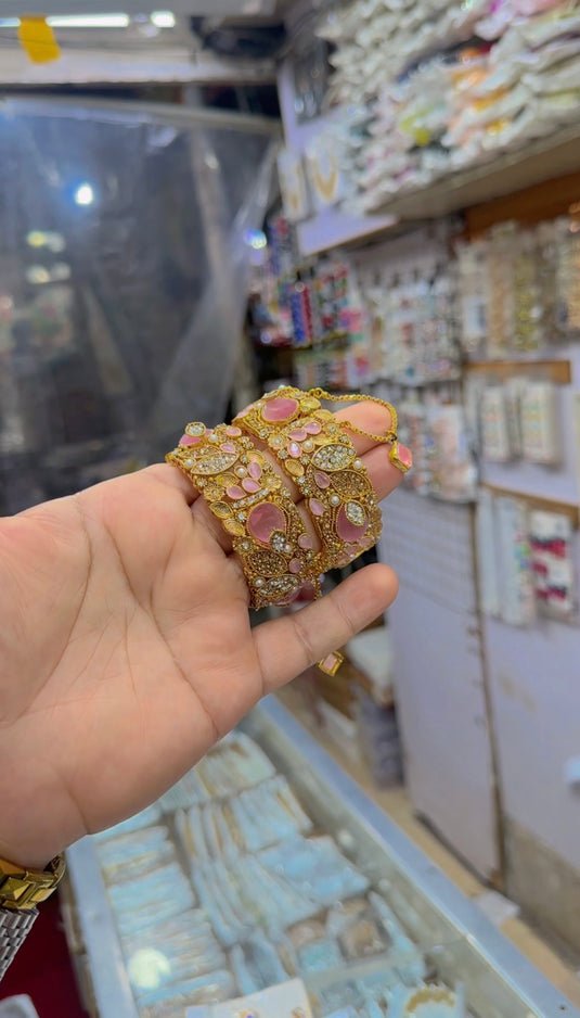 Turkish Zircone (Openable) bangles (Bg339)  Size For 2.4 (ad pa2) and 2.6 (sawa2)