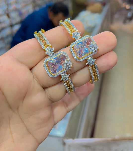 Sona polish glass stones bangles (Bg078)