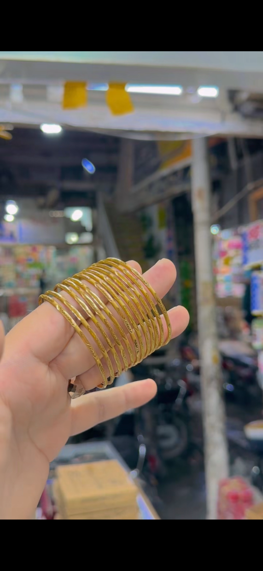 Gold plated Bangles(12 churi)Bg395