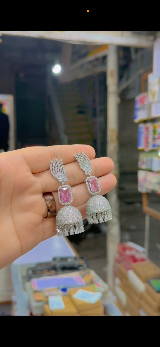 One Carrat AD Jhumka(American Diamond 💎) (Er311)