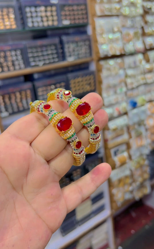 Zircone openable sona polish bangles (Bg163)