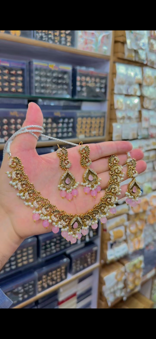 3D Oxidise Necklace set(Ns149)