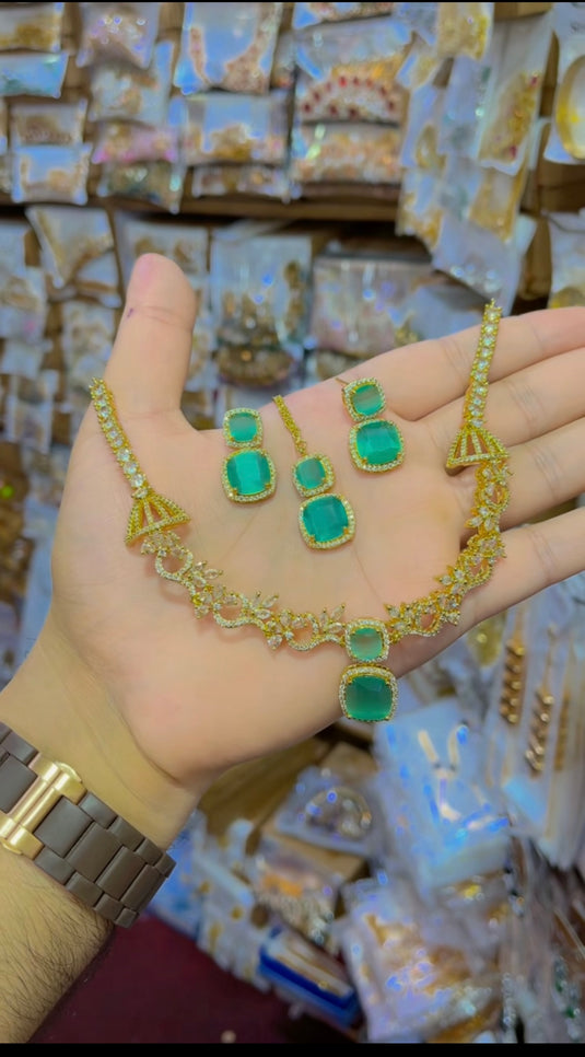 One Carrat Ad Zircone Necklace Set(Ns084)