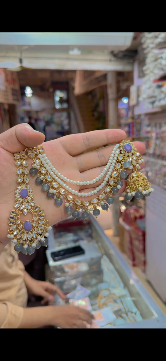 Kundan Bindiya with Saharay wali jhumki(Er166)