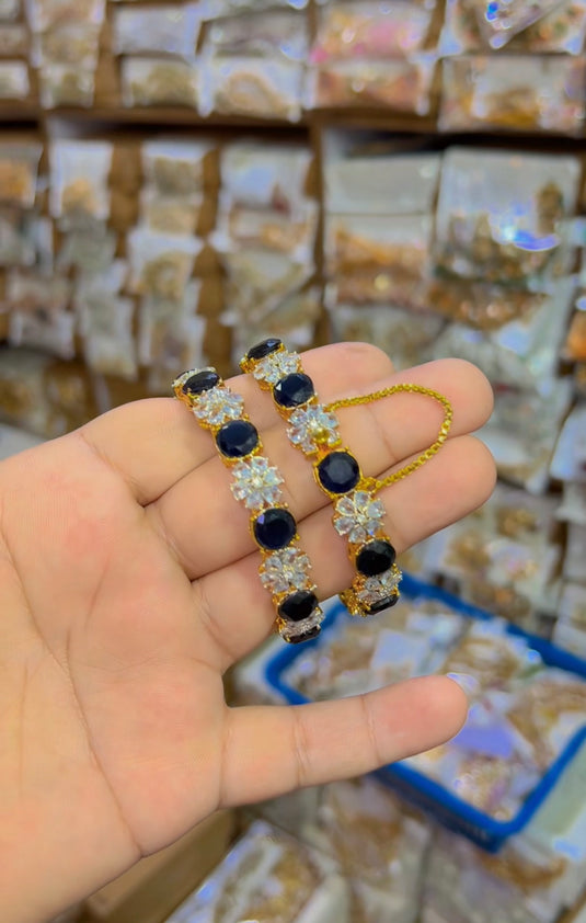 sona polish Zircone stones bangles (Bg115)