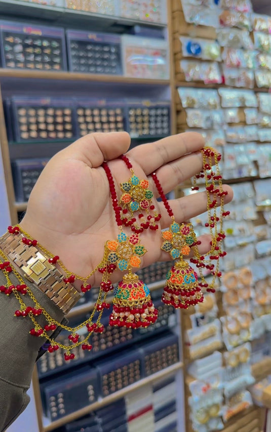 Bahobali earrings + Bindiya (Bk31)