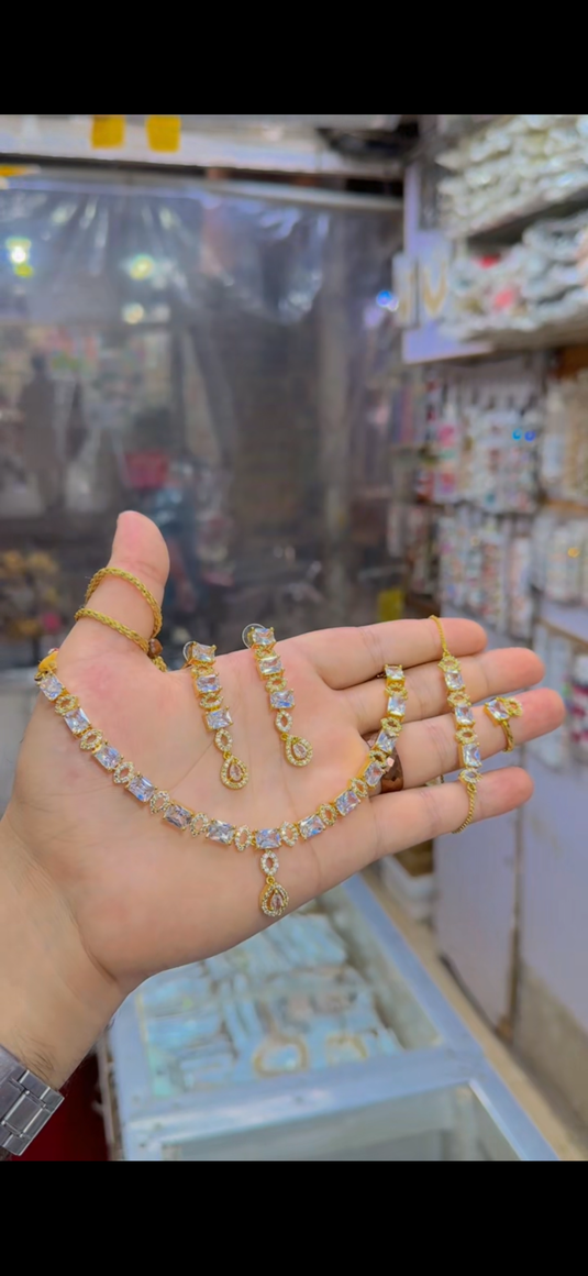 One Carrat Necklace set with bracelet & Ring (Ns253)