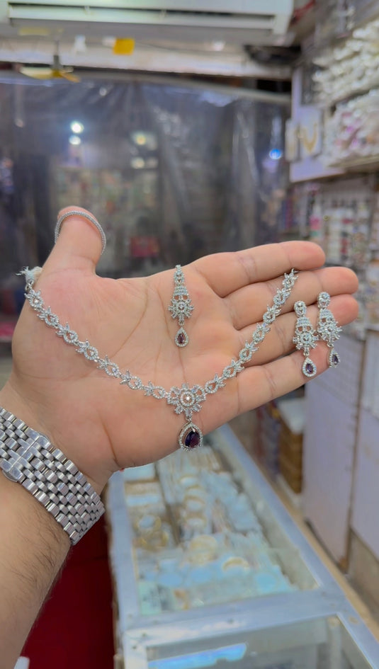 Ad american diomand necklace set (Ns242)