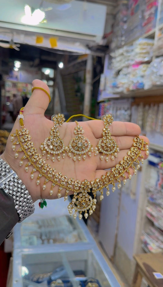 South indian Necklace set (No need of Gold) (Ns322)