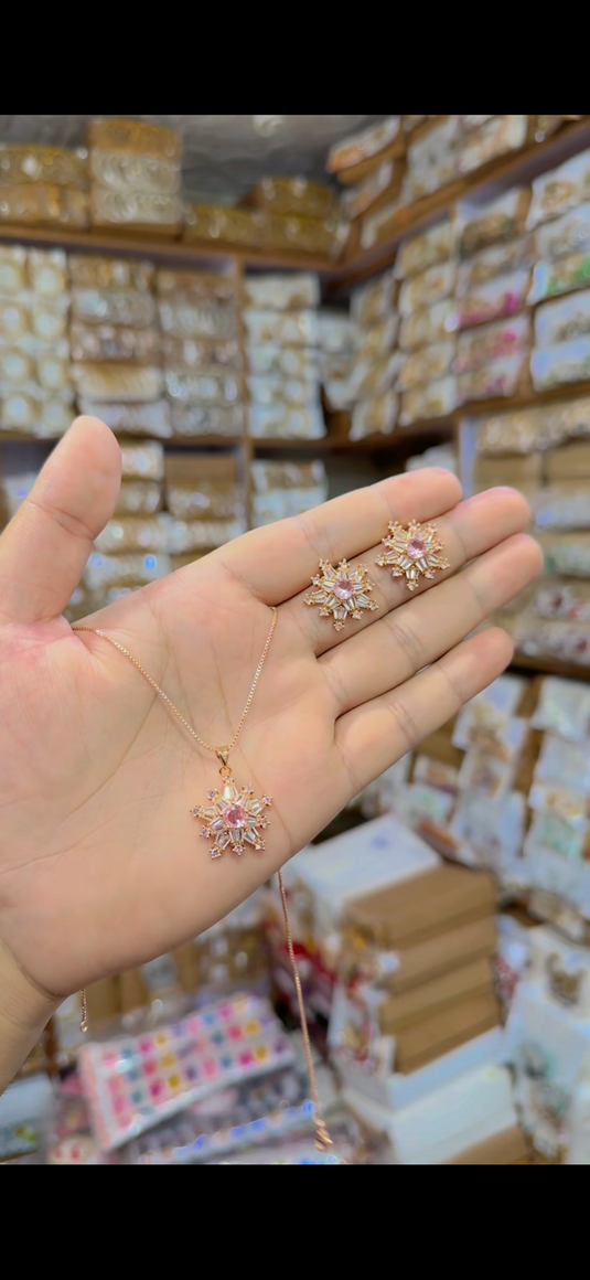 Zircone One Carrat Locket set(Ls123)