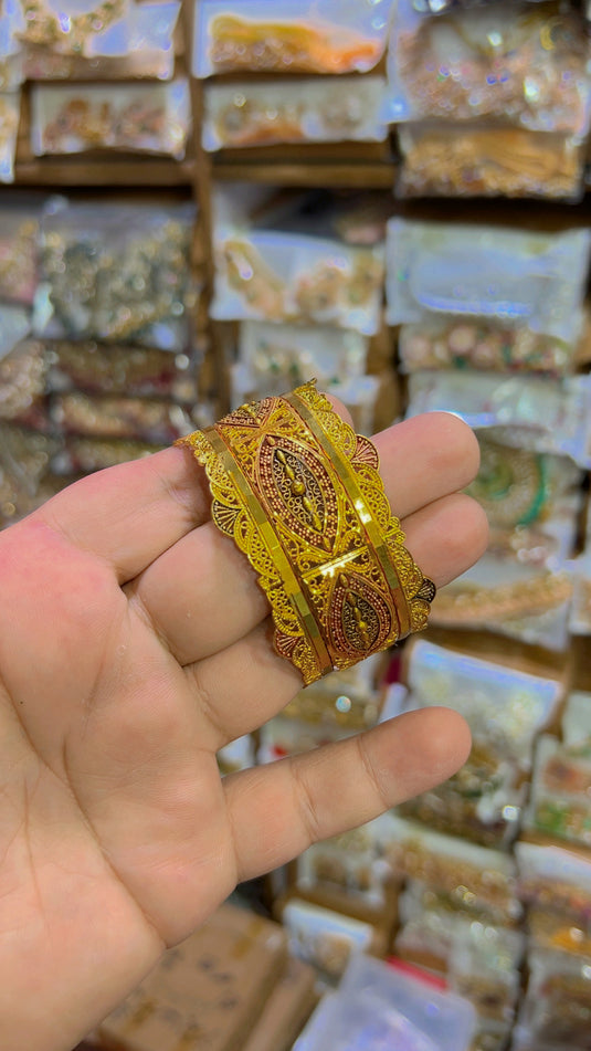 gold plated 3pc bangles set (Bg028)