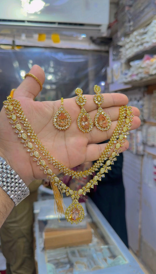 American diomand (Ad) 2bl layer necklace set (Ns295)