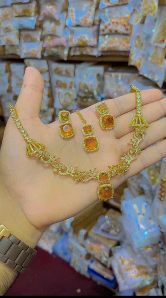 One Carrat Ad Zircone Necklace Set(Ns084)