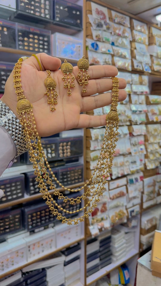 Gold plated ( Rajwari) mala set (Ms54)