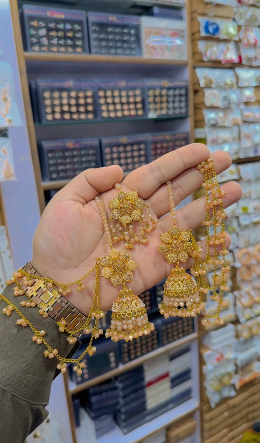 Bahobali earrings + Bindiya (Bk31)