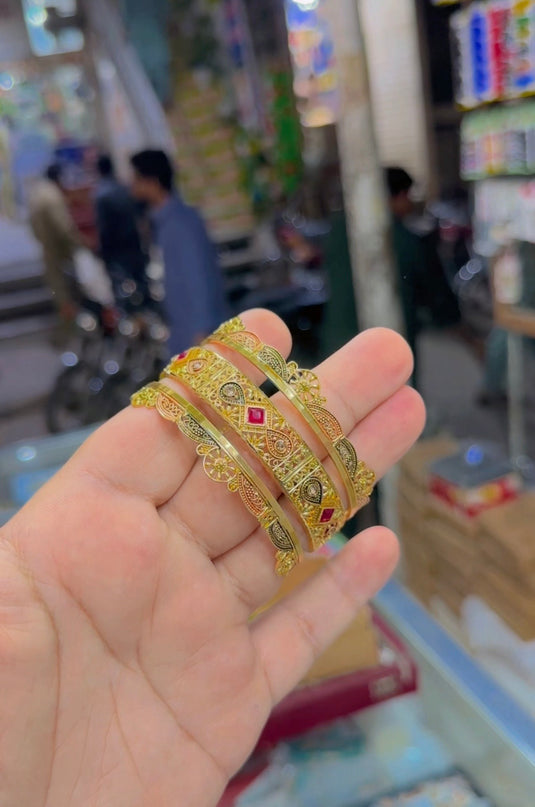 Gold plated (Rp) 3pc bangles (Bg258)