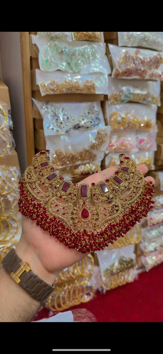 Rp Sona Polish Bridal Necklace set(Ns349)