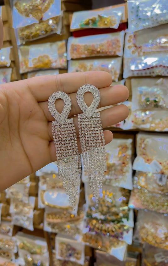 Zircone Chain Earrings(Er048)