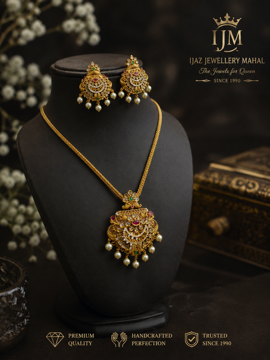 Orginal south Indian necklace set with bindiya (Ns241)