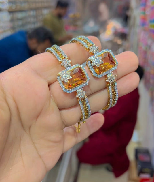 Sona polish glass stones bangles (Bg078)