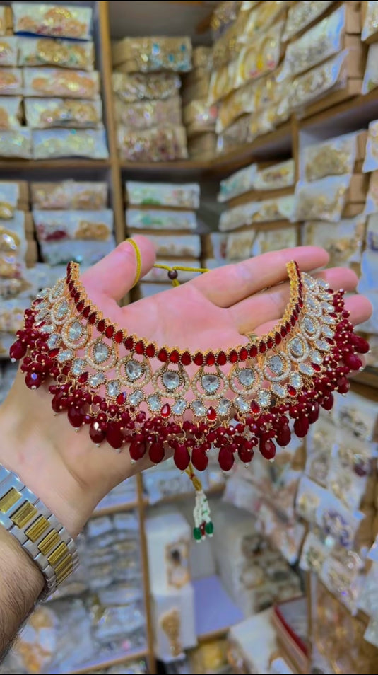 Kundan Polki Flexible collar Set(Ns110)