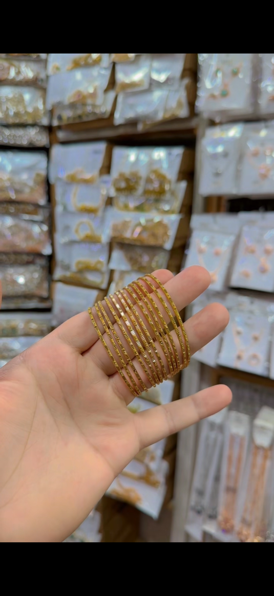 Gold plated Bangles(12 churi) bg299