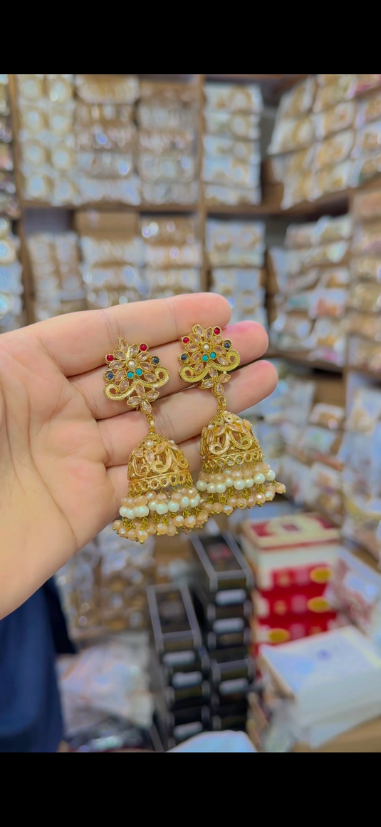 Real Sona Polish Jhumka (Er95)