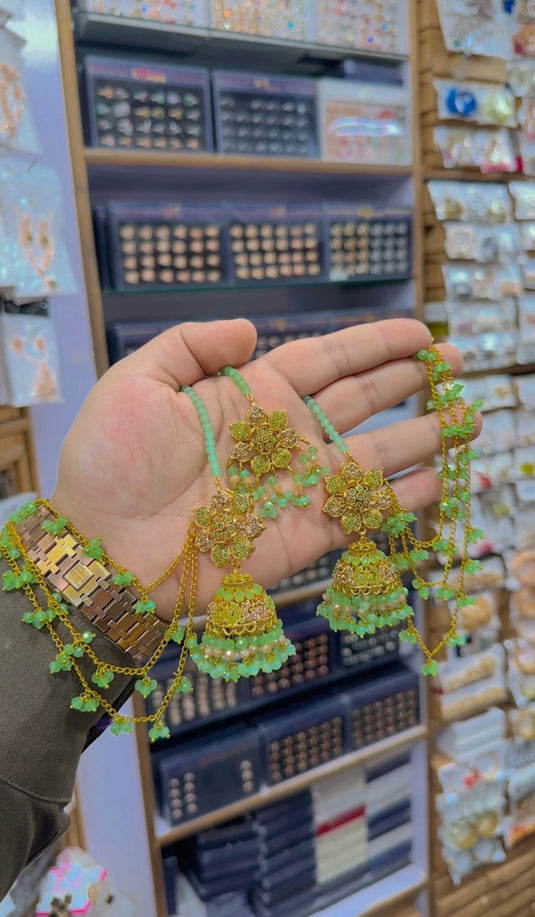 Bahobali earrings + Bindiya (Bk31)
