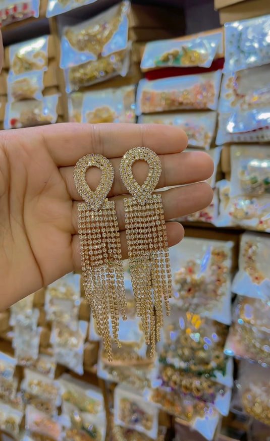 Zircone Chain Earrings(Er048)