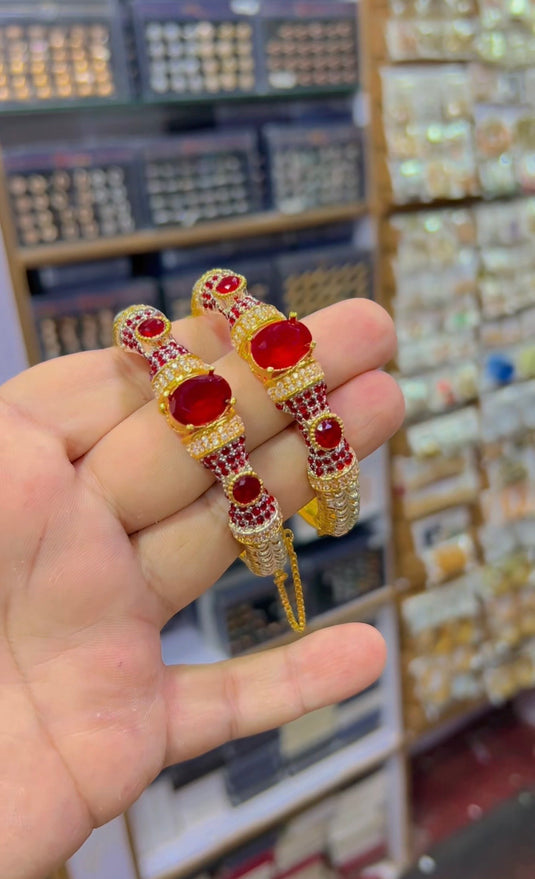 Zircone openable sona polish bangles (Bg163)