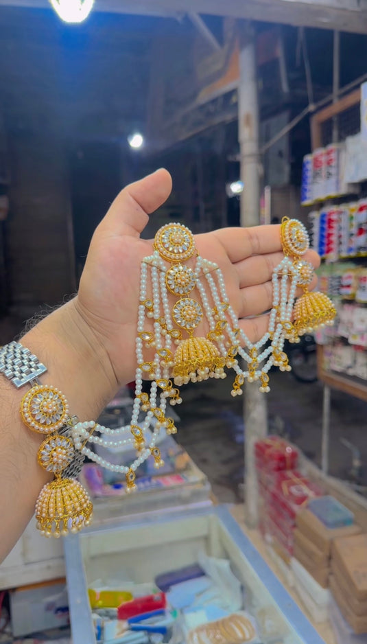 Kundan sharay earrings with  back Jura style (Er185)
