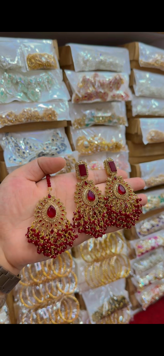 Rp Sona Polish Bridal Necklace set(Ns349)