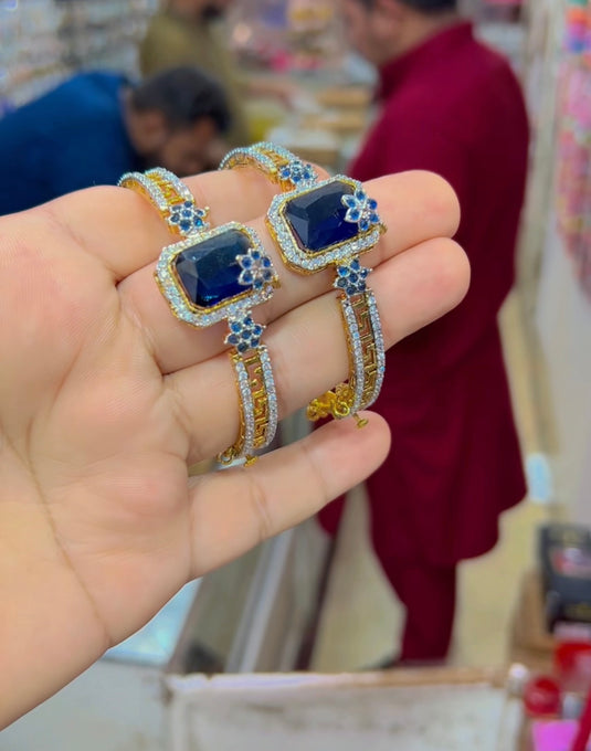 Sona polish glass stones bangles (Bg078)