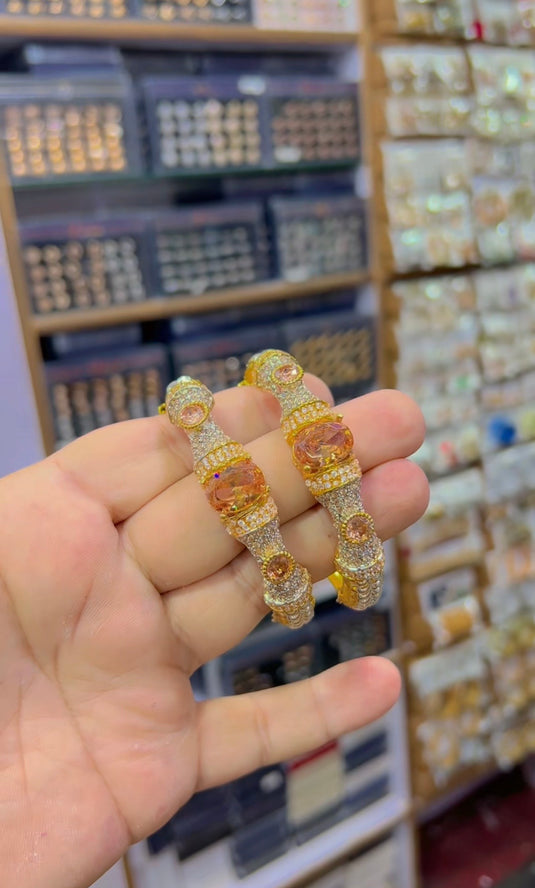 Zircone openable sona polish bangles (Bg163)