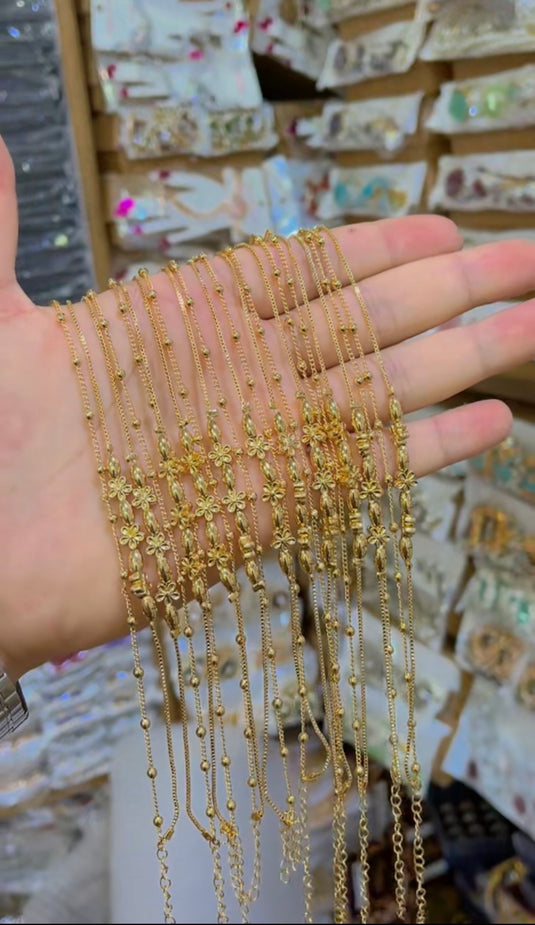 One Carrat Double layer Anklet(Ank07)