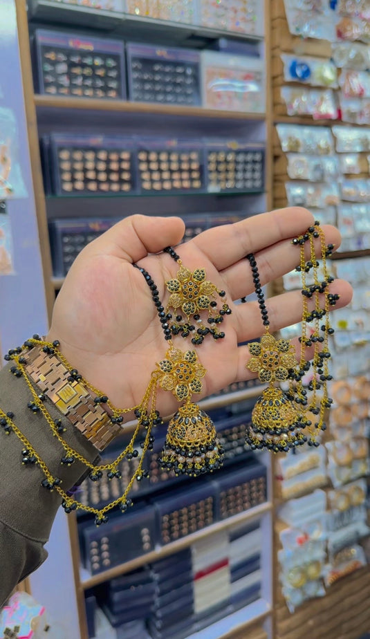 Bahobali earrings + Bindiya (Bk31)