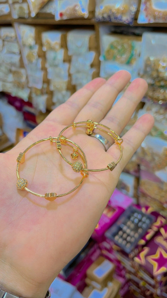 Gold plated baby bangles(Bs035)