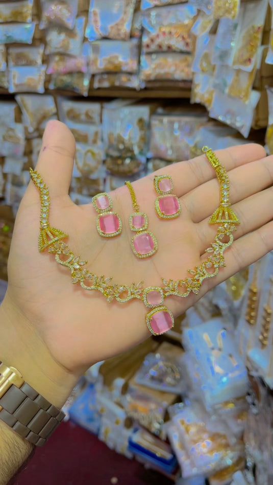 One Carrat Ad Zircone Necklace Set(Ns084)