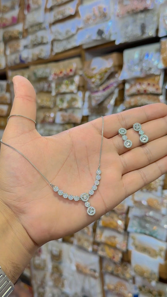 Zircone One Carrat Locket set(Ls128)