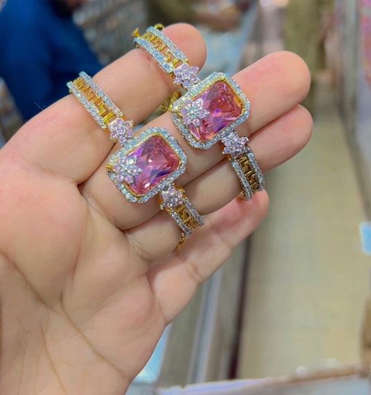 Sona polish glass stones bangles (Bg078)