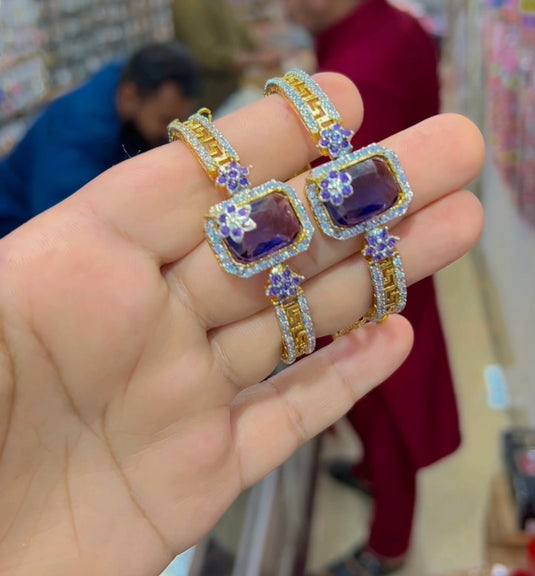 Sona polish glass stones bangles (Bg078)