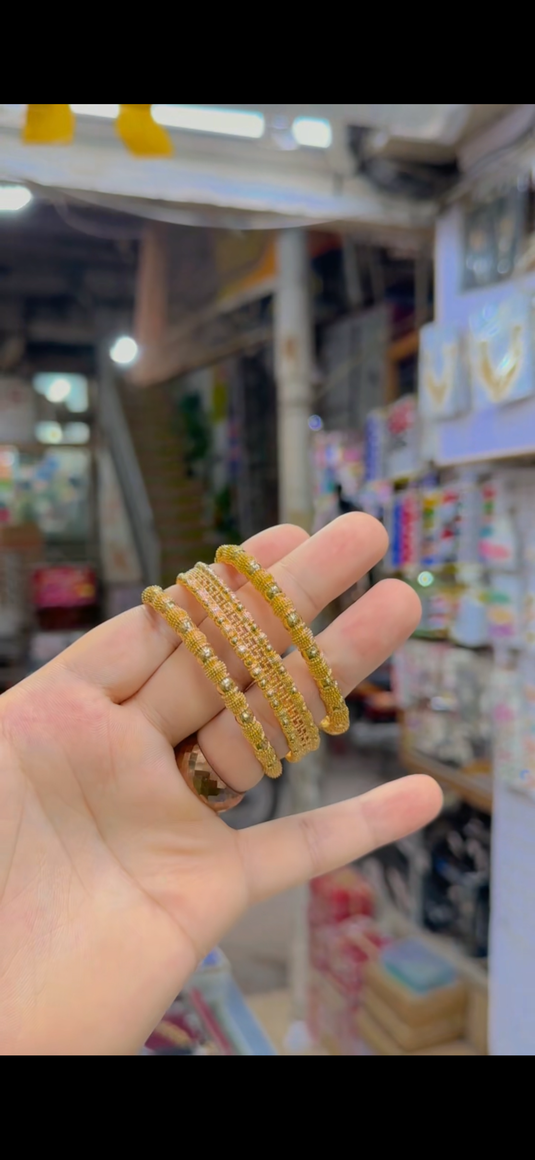 Gold plated 3pc bangles set(bg369)