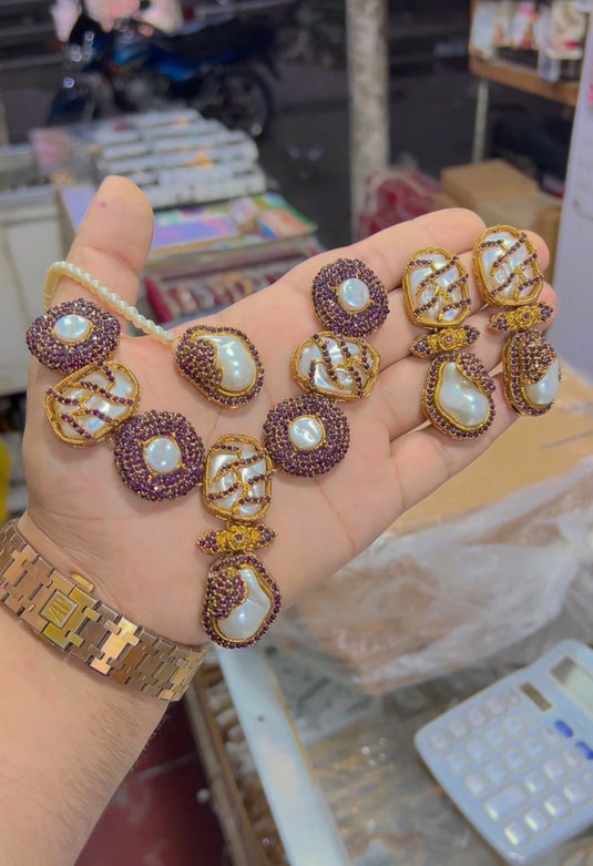 Turkish (Mother Of pearl)necklace set (Ns127)